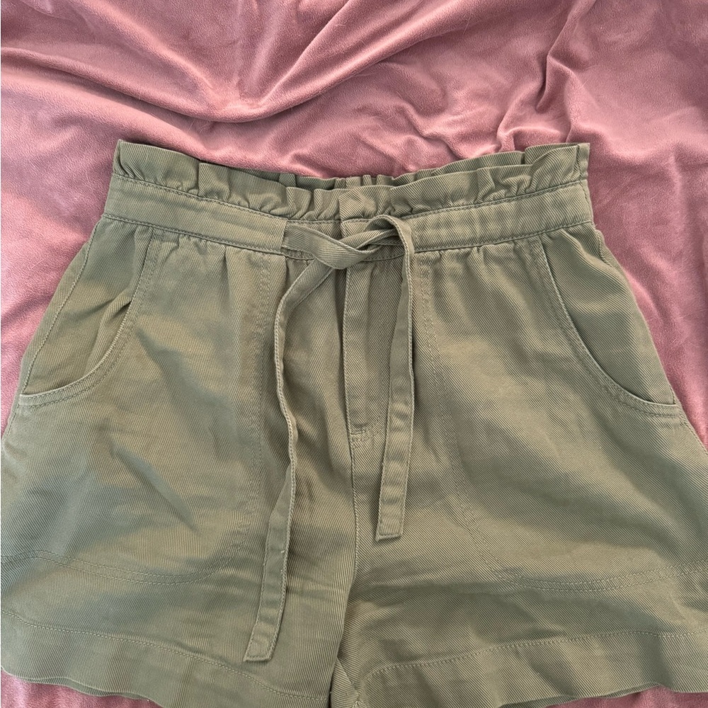 Old Navy High Waist Green Shorts with Tied Belt